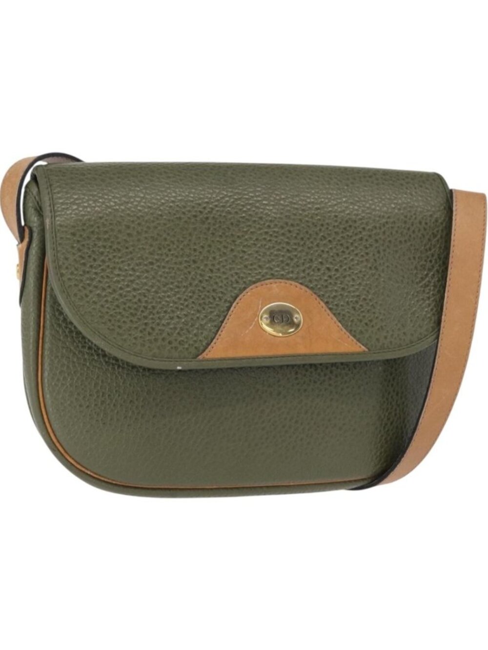 Christian Dior Shoulder Bag Leather Green gold